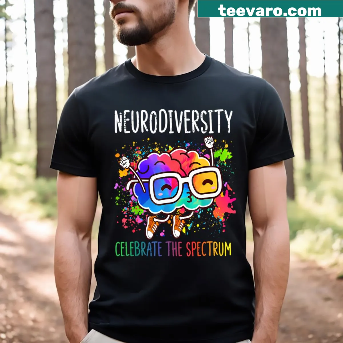 Inspirational t-shirt promoting neurodiversity awareness for kids — on a men's t-shirt