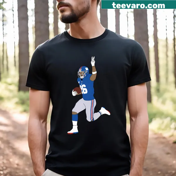 New York Giants Saquon Barkley t-shirt with bold name and number print