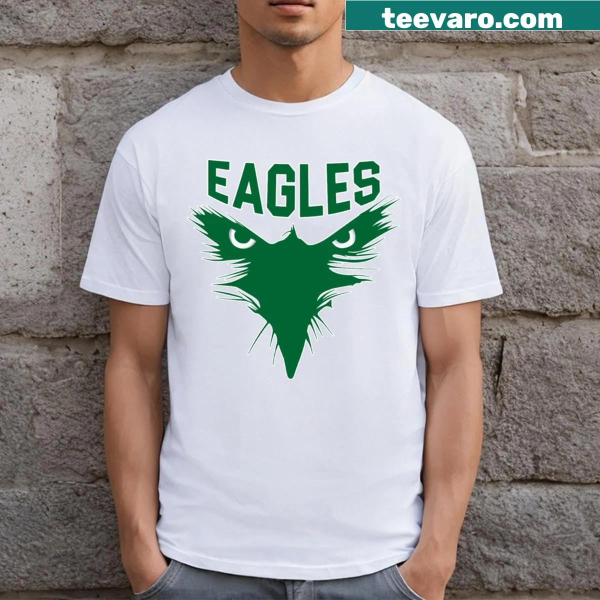 Vintage T-shirt showcasing a fierce eagle graphic for Philadelphia Eagles fans — on a men's t-shirt