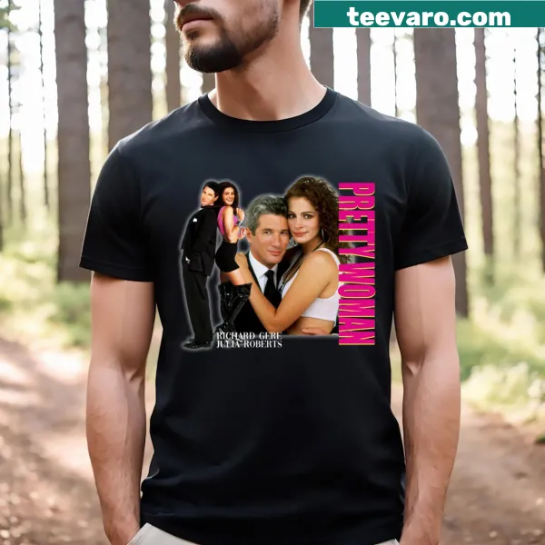 T-shirt with the phrase Pretty Movie in a playful design.