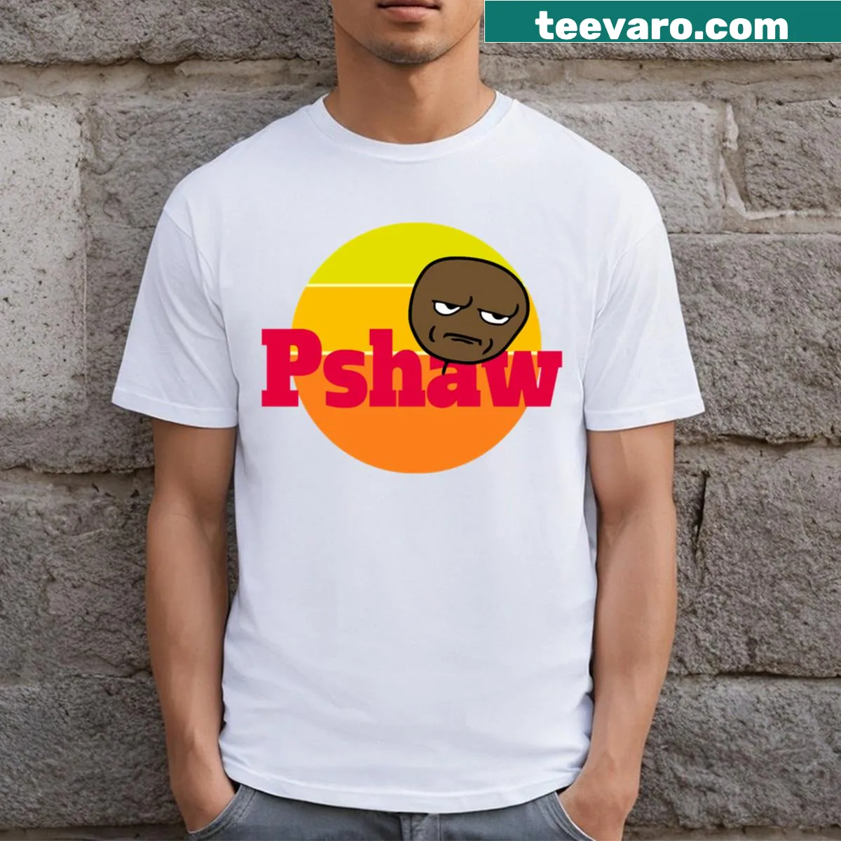Pshaw Disappointed meme t-shirt for humor lovers — on a men's t-shirt