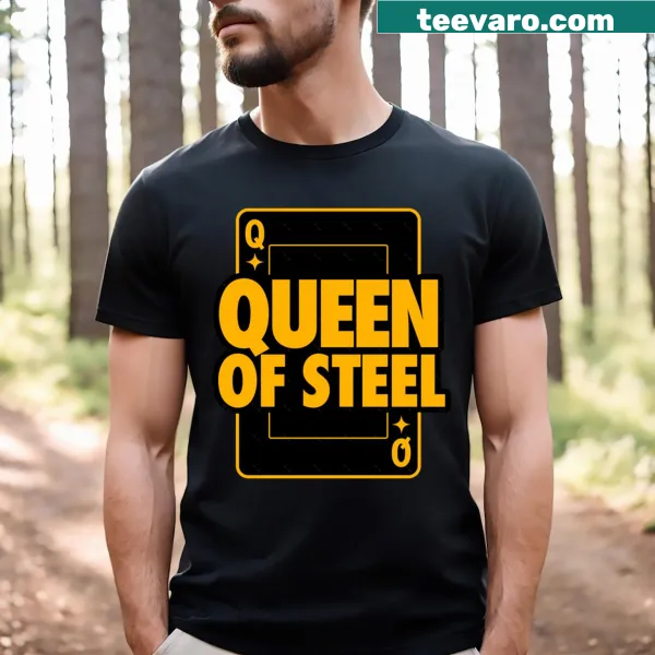 Original design T-shirt featuring a fierce Queen of Steel graphic