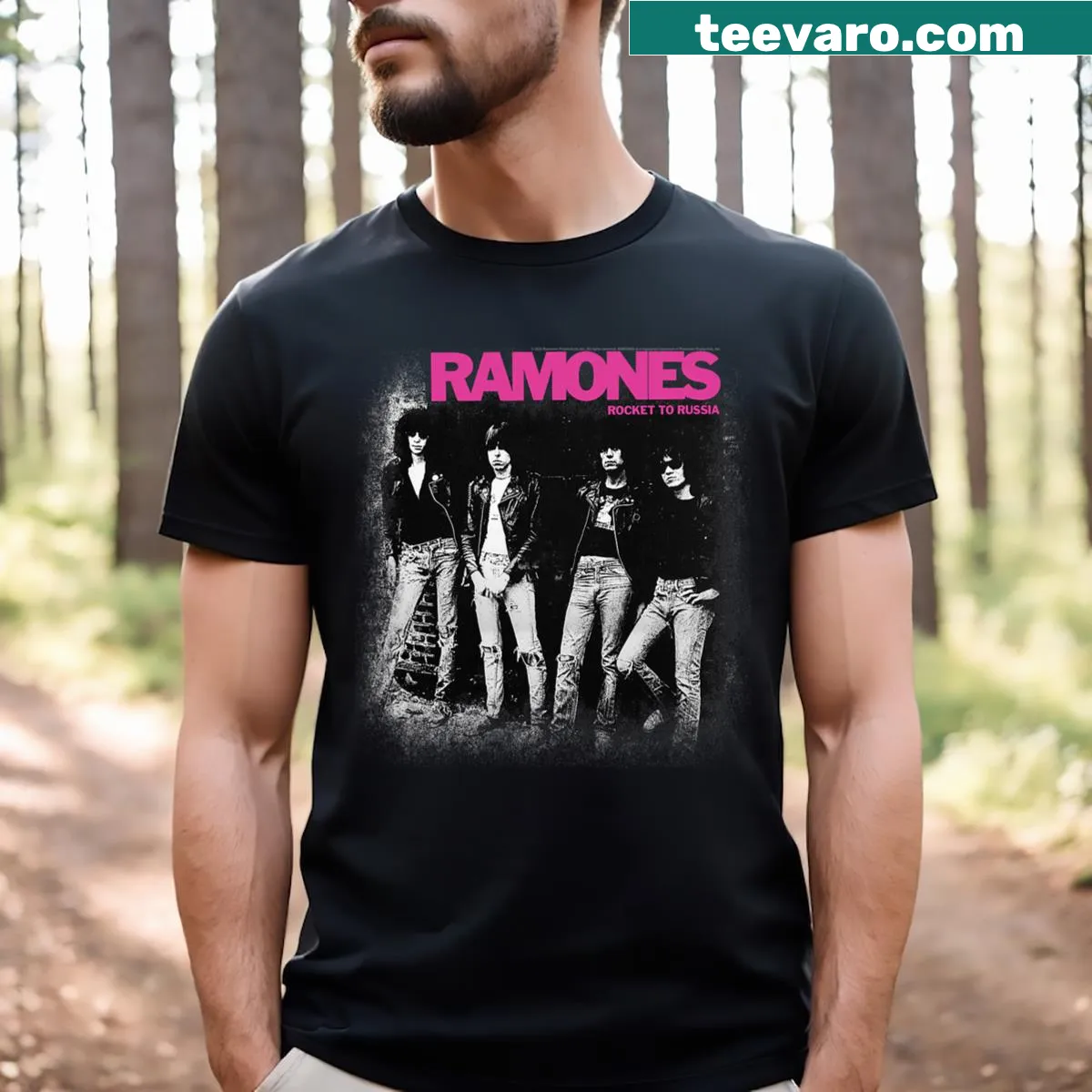 Vintage Ramones graphic T-shirt with faded print — on a men's t-shirt