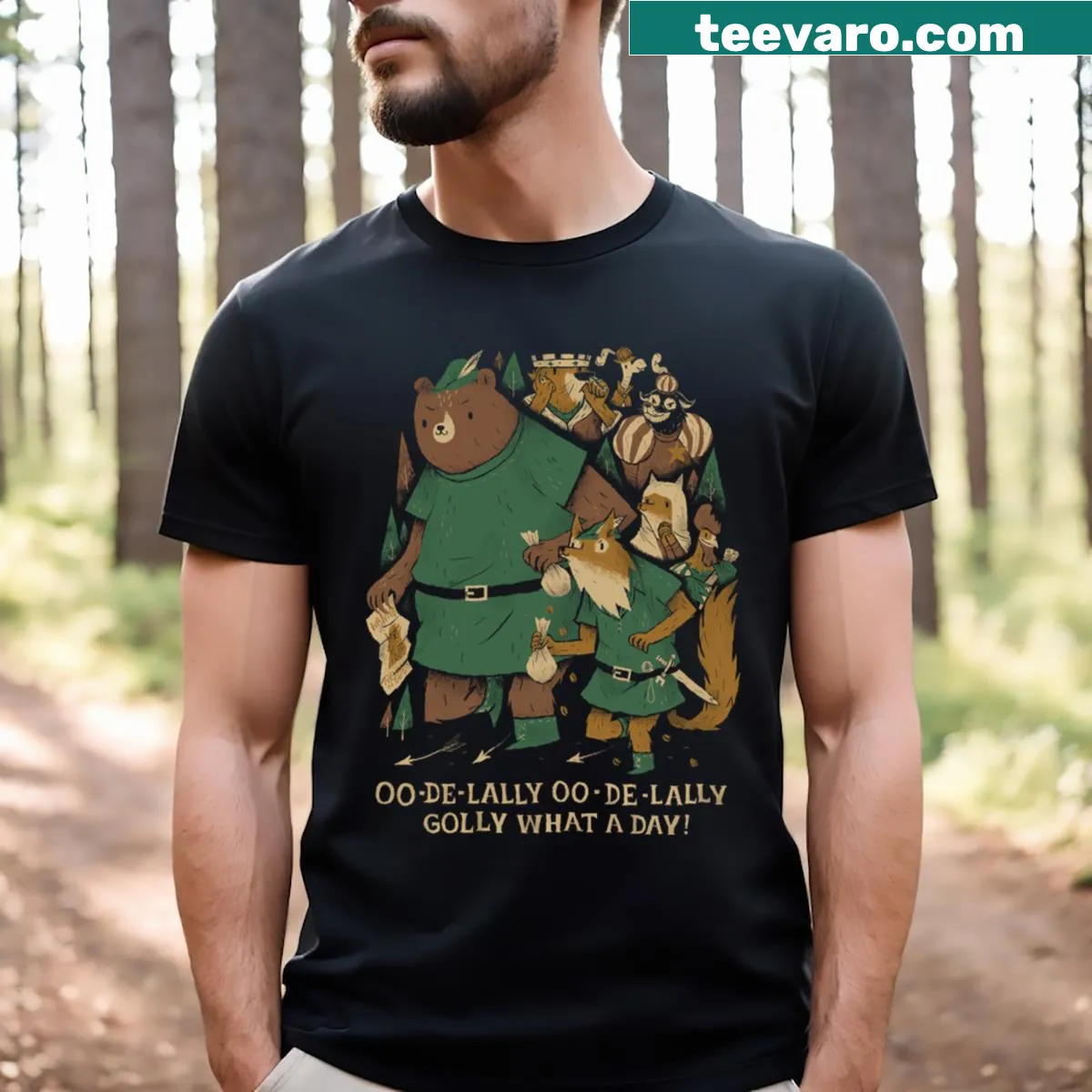 Charming Robin Hood graphic T-shirt — on a men's t-shirt