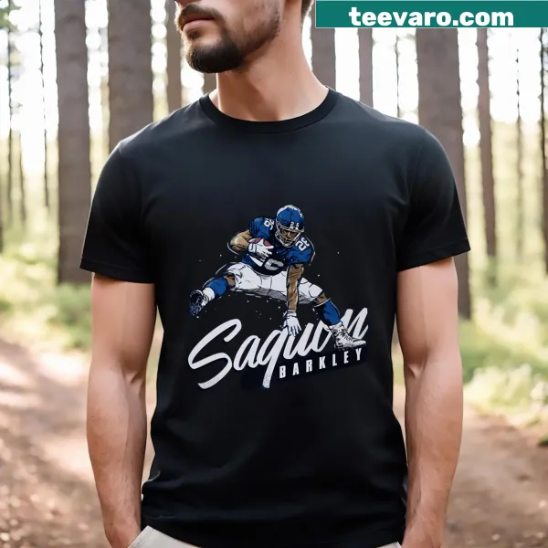 Dynamic Saquon Barkley New York G Hurdle T-shirt with action graphic