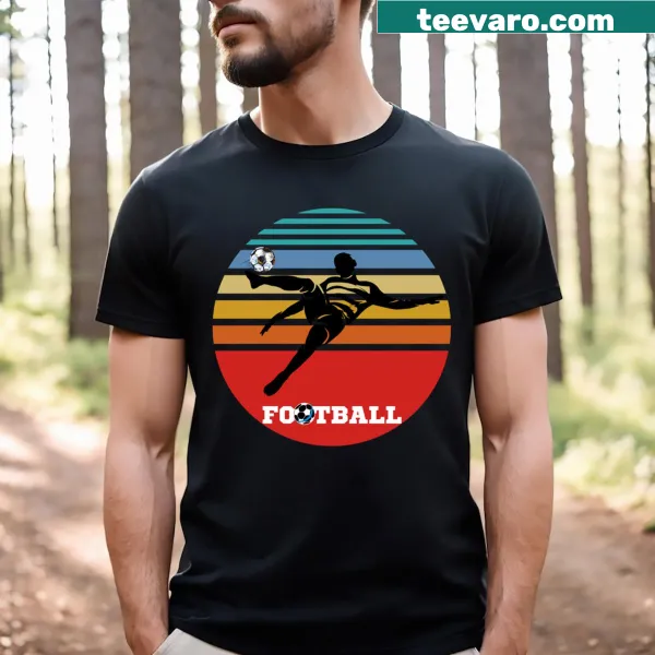 Football-themed men's essential t-shirt with playful design.