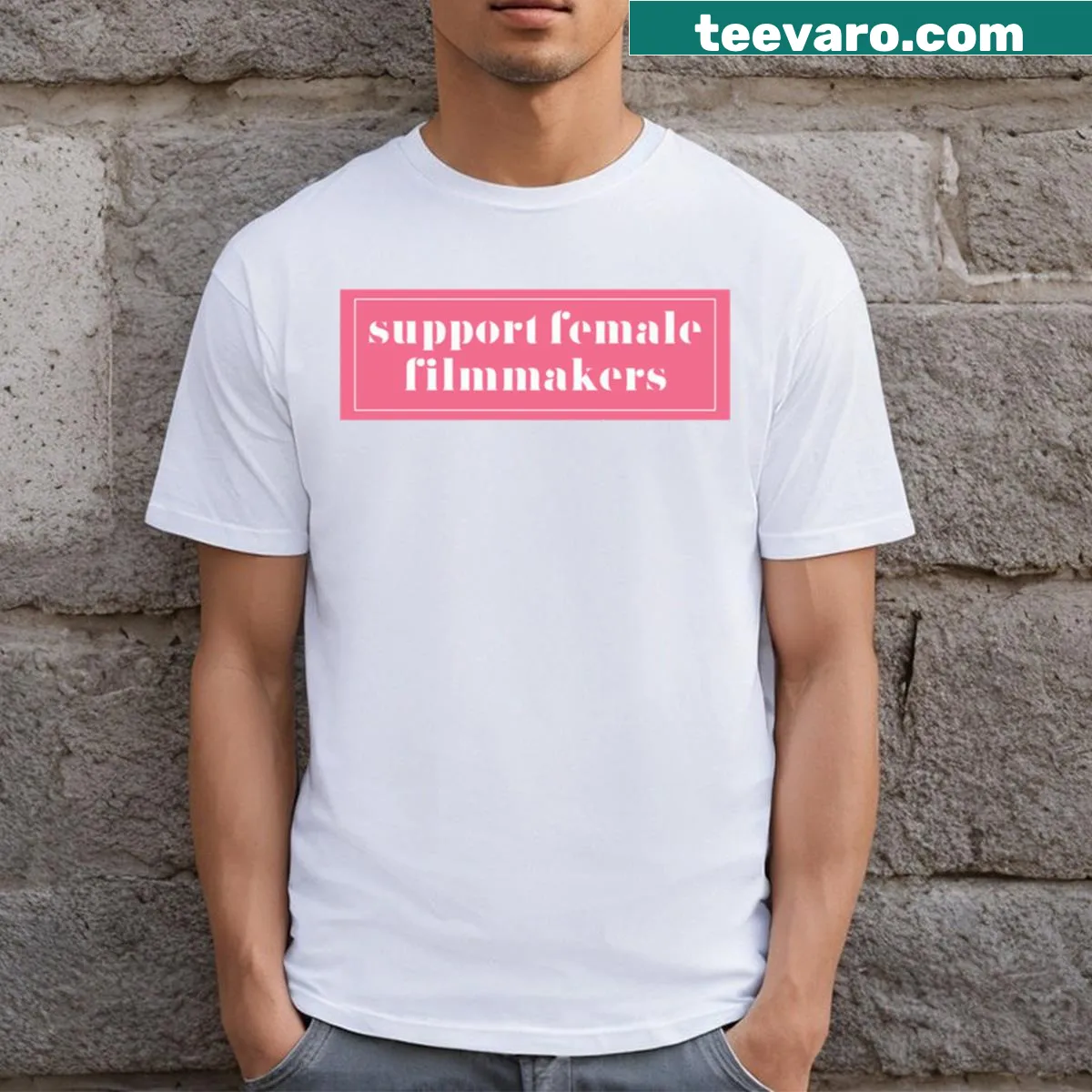T-shirt supporting female filmmakers — on a men's t-shirt