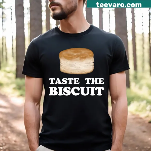 Illustrated shirt celebrating biscuits with playful design.