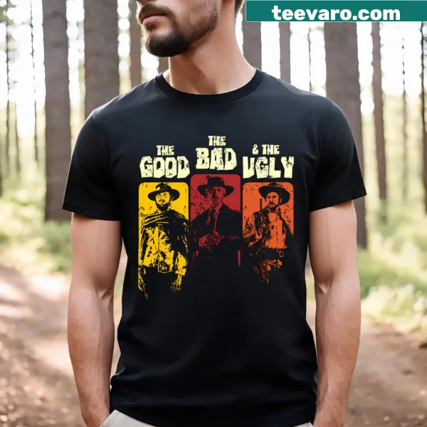 Retro design featuring The Good The Bad The Ugly text