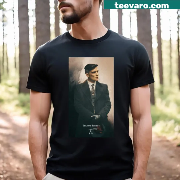 Aesthetic portrait of Thomas Shelby on a t-shirt