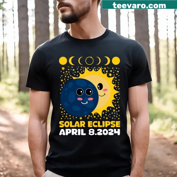 Cute T-shirt for kids depicting a playful solar eclipse design
