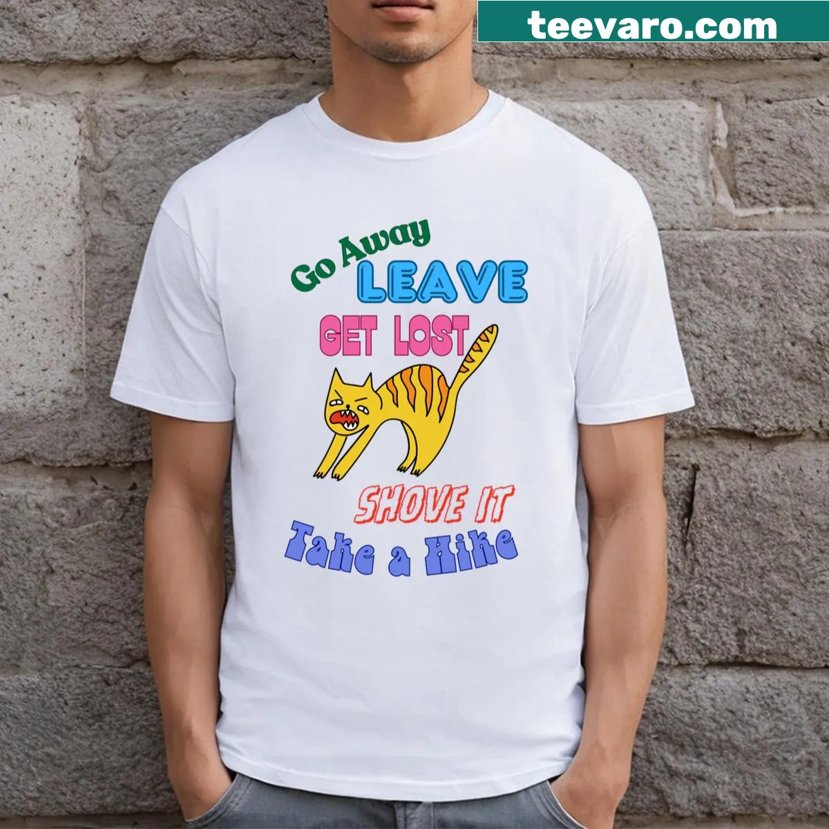 Edgy t-shirt with the phrase 'Anti Social Cat' in bold letters — on a men's t-shirt