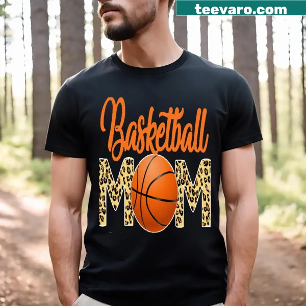 Basketball Mom t-shirt with motivational phrases celebrating support for young athletes.