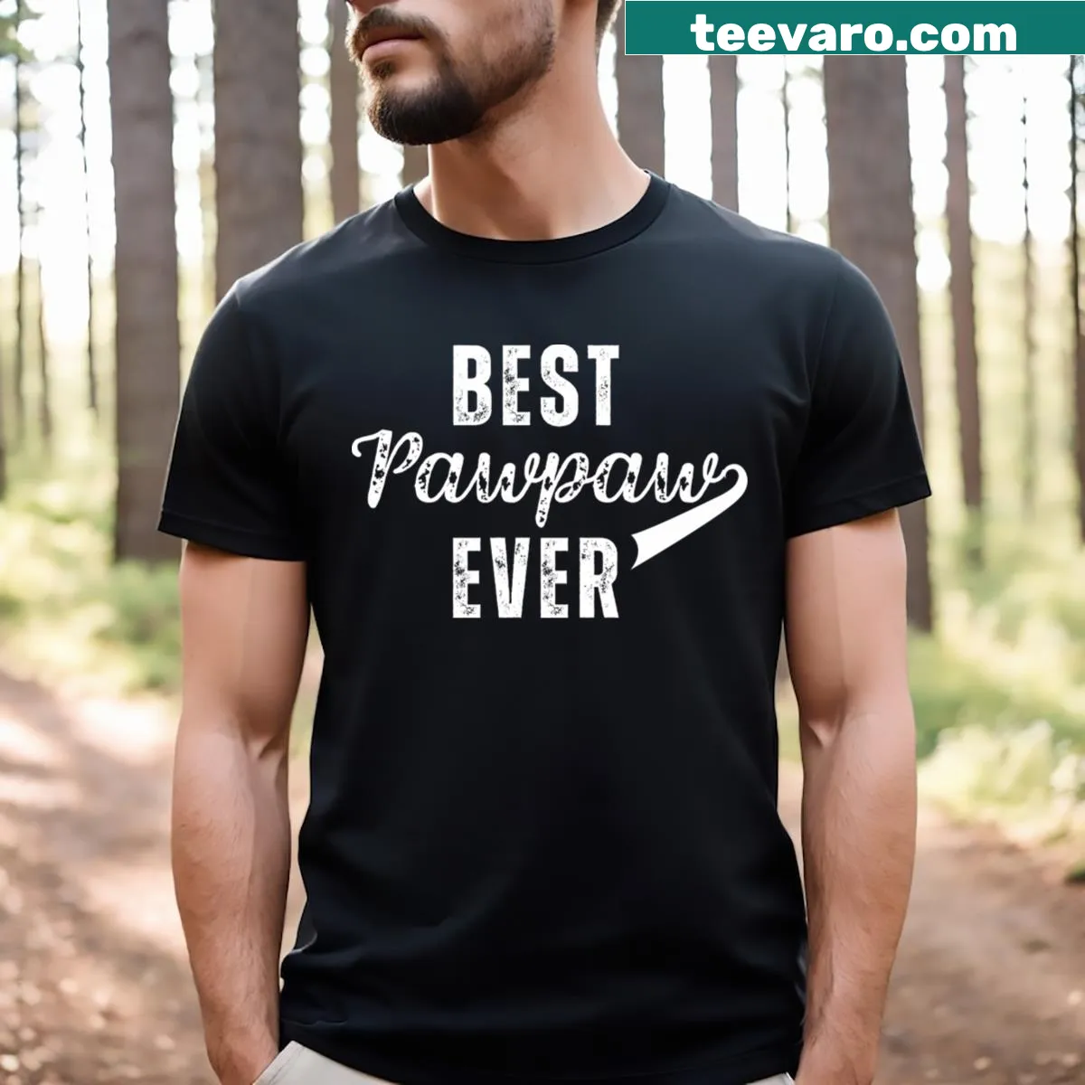 Best Pawpaw Ever text design on a casual T-shirt — on a men's t-shirt