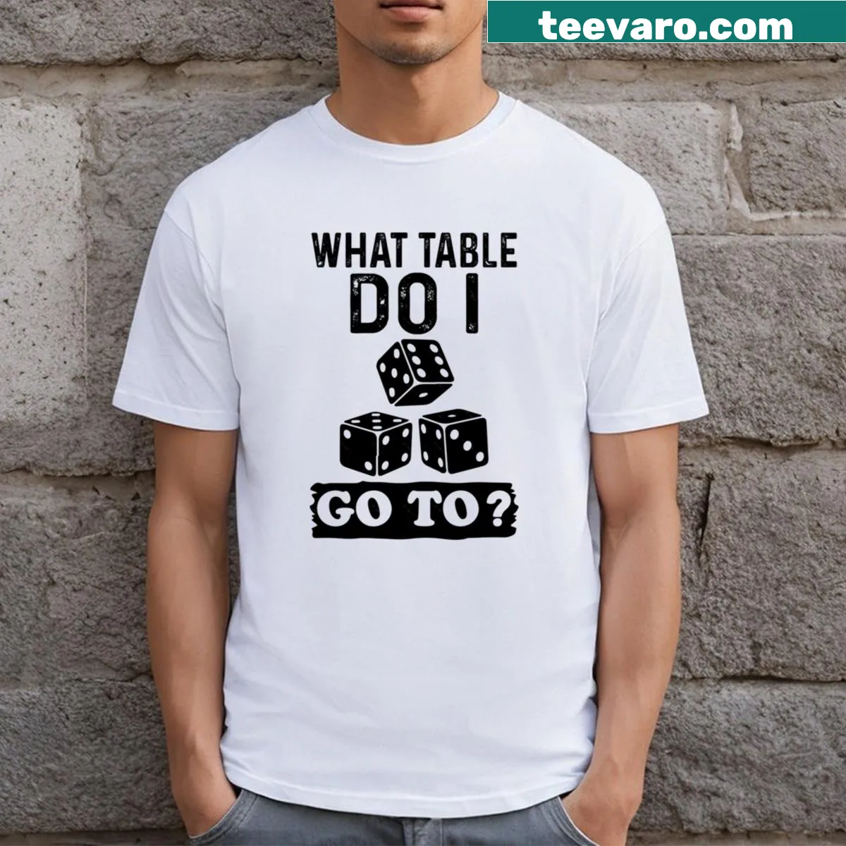 Humorous Bunco Players graphic on a casual game night t-shirt — on a men's t-shirt