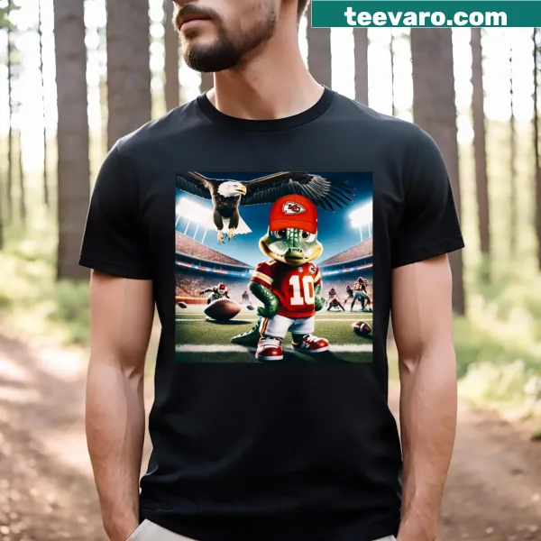 Cartoon T-shirt featuring a cheerful Chief Croaky frog design