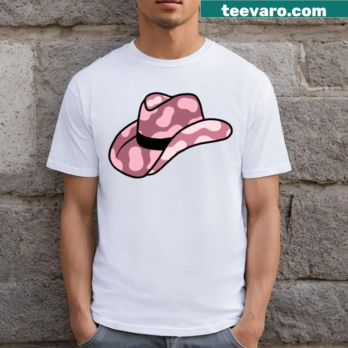 Cowgirl hat graphic T-shirt designed for women — on a men's t-shirt