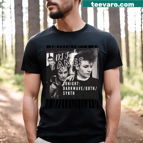 Goth-inspired darkwave music graphic t-shirt