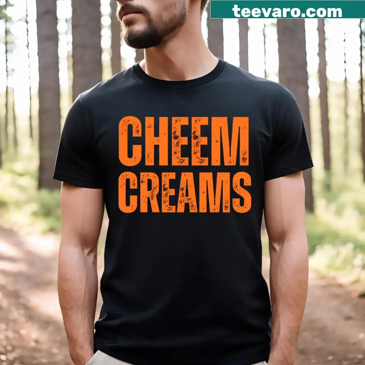 Novelty T-shirt featuring Cheem meme humor — on a men's t-shirt