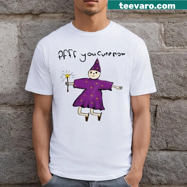 Cartoon wizard graphic T-shirt with a humorous twist