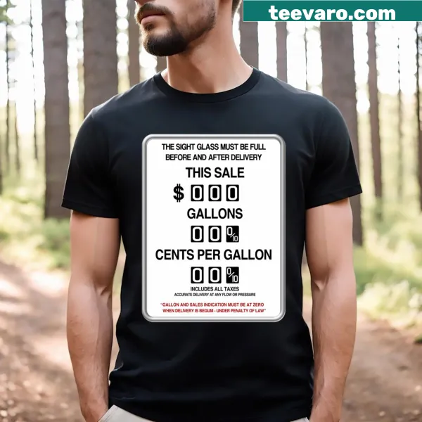 Vintage art T-shirt featuring a 50's glass gas pump