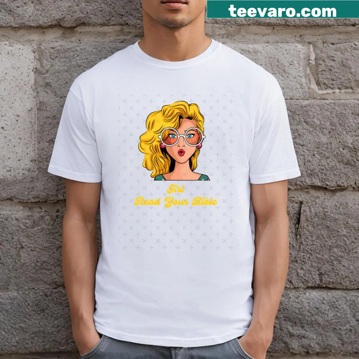 Inspirational T-shirt encouraging Bible reading with stylish typography — on a men's t-shirt