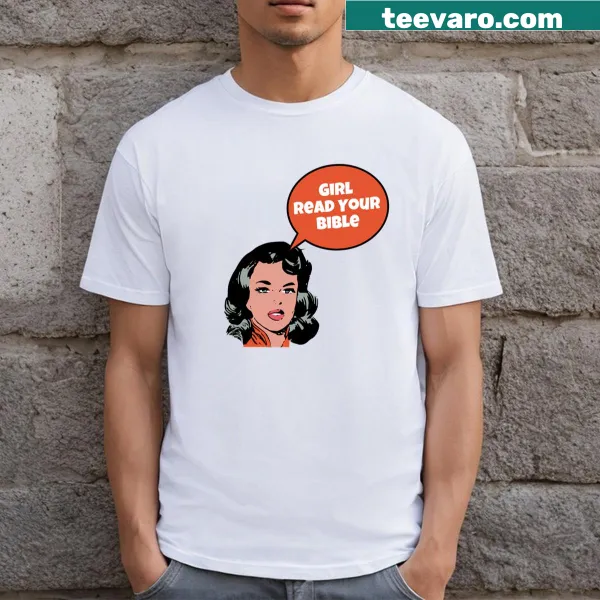 Inspirational T-shirt with Bible reading message and stylish typography