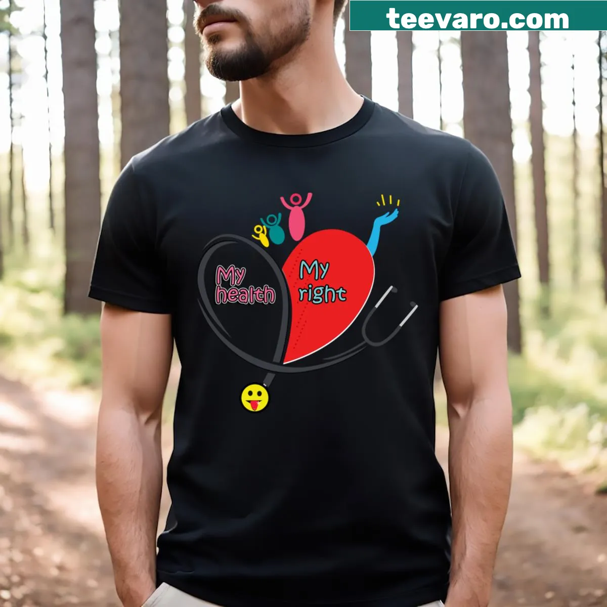 Health Day design focused on wellness for a t-shirt. — on a men's t-shirt