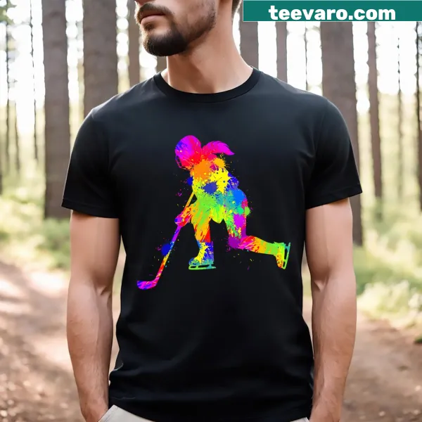 Youth t-shirt for girls featuring hockey design
