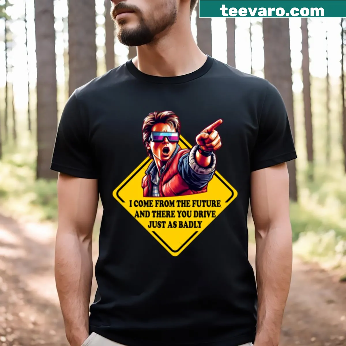 Funny driving-themed T-shirt with sarcastic text — on a men's t-shirt