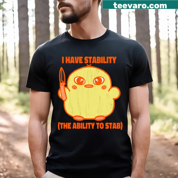 Sarcastic T-shirt with humorous stabbing phrase