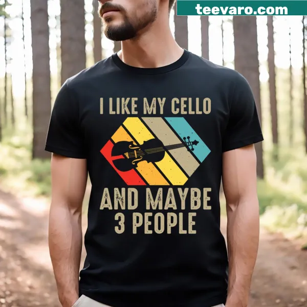 Retro t-shirt with text expressing love for the cello