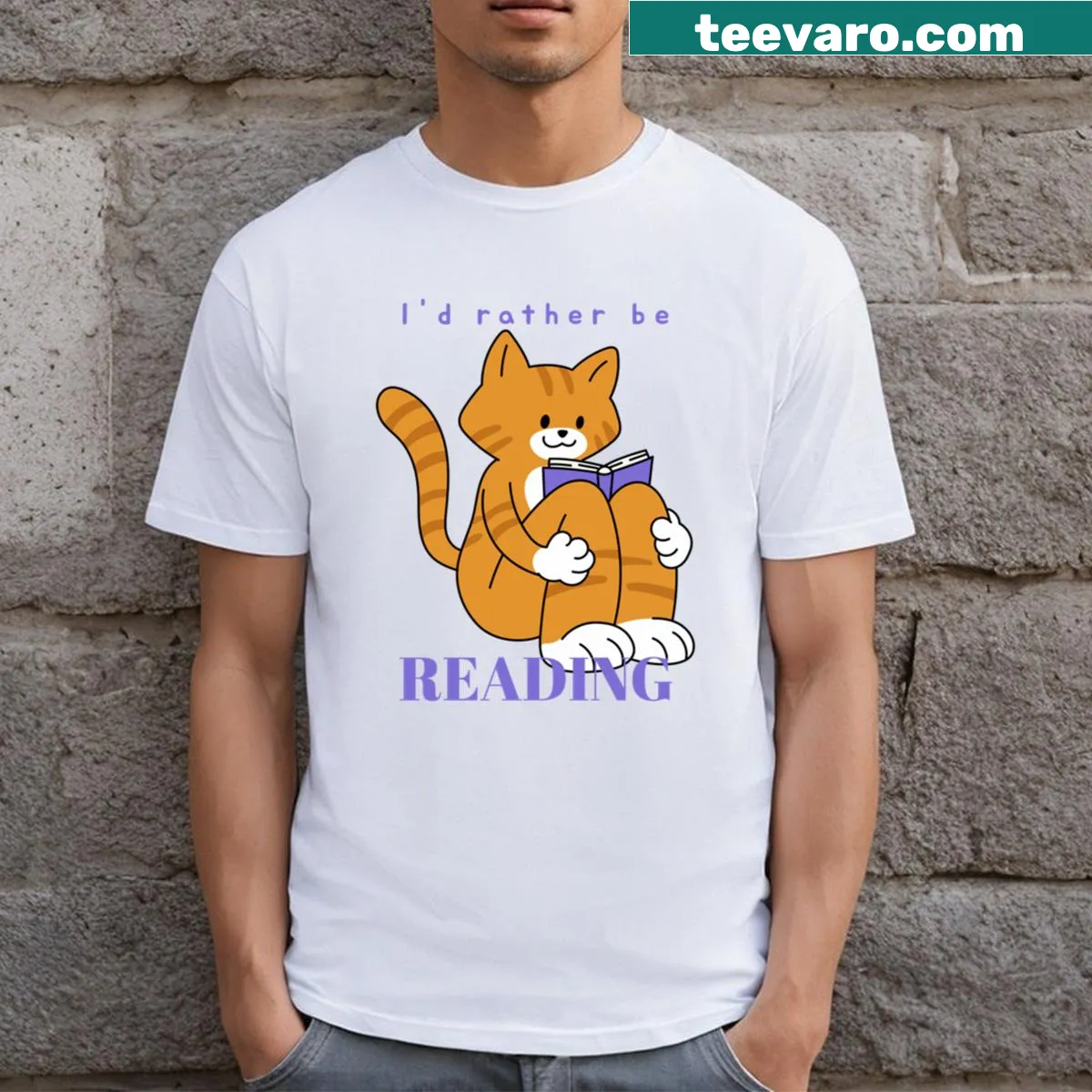 Text T-shirt expressing a love for reading — on a men's t-shirt