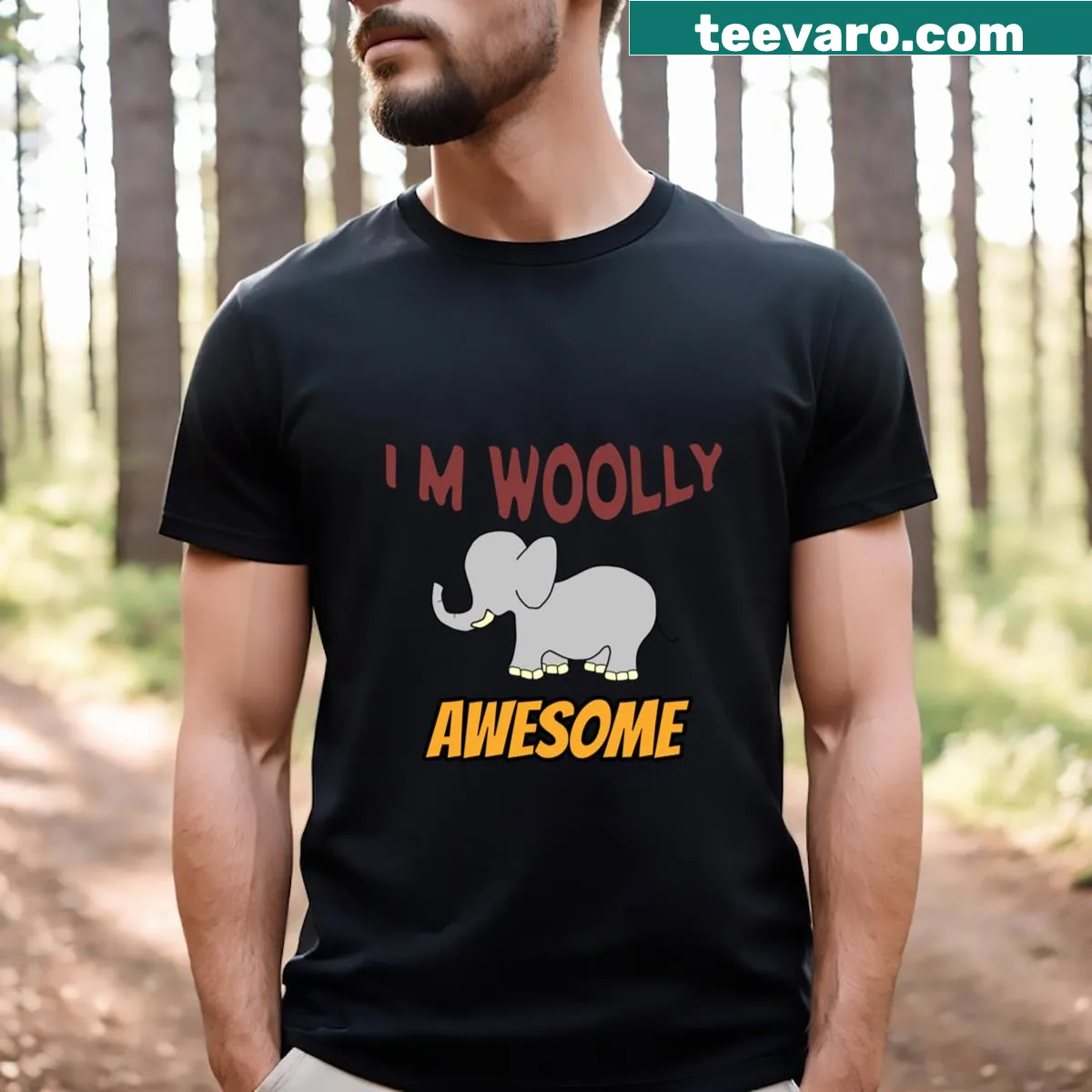 Humorous slogan 'I'm Woolly Awesome' on a T-shirt — on a men's t-shirt