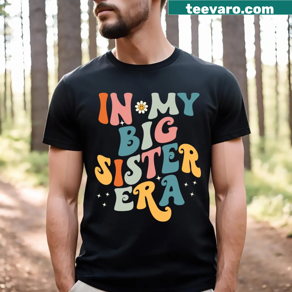Big Sister T-shirt with the phrase In My Big Sis Era for kids — on a men's t-shirt