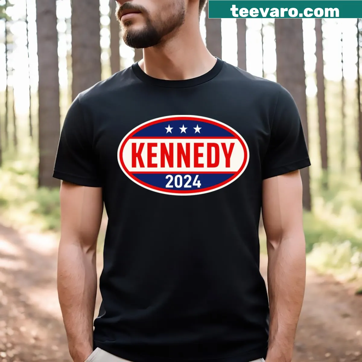 Kennedy 24 For President Rfk Jr graphic T-shirt — on a men's t-shirt