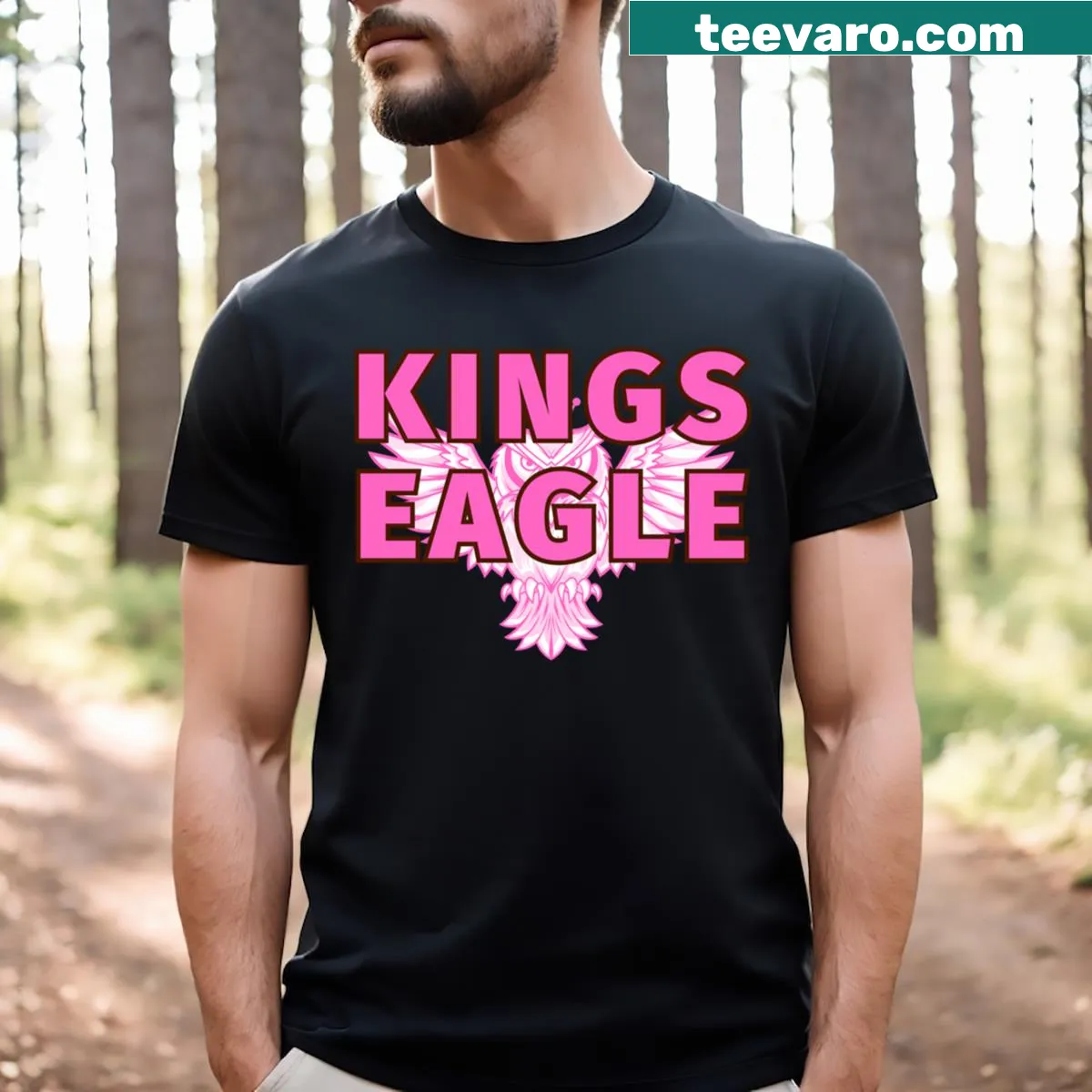 Illustration of a majestic eagle in flight on a T-shirt — on a men's t-shirt