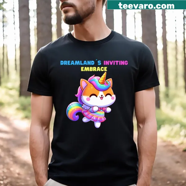 T-shirt with the phrase 'Lets Go To Dreamland!' in a whimsical font