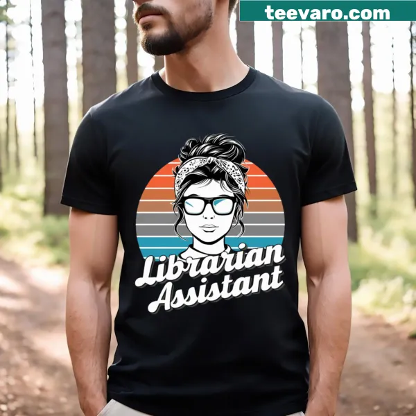 T-shirt with playful text highlighting librarian assistant role
