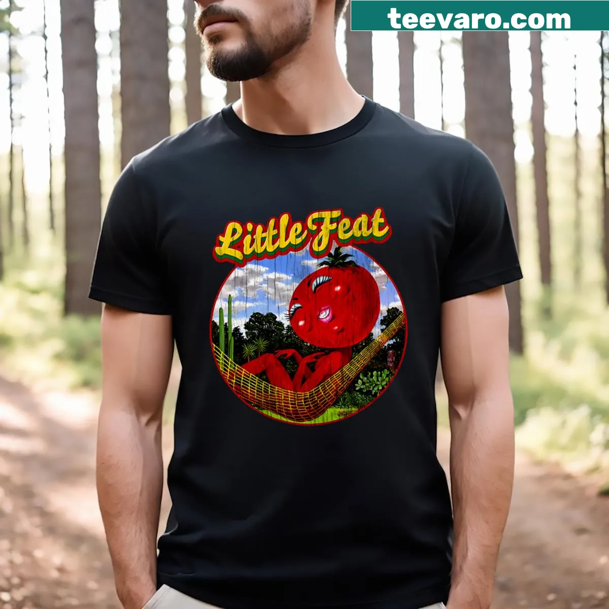 Minimalist design expressing love for music and bands on T-shirt — on a men's t-shirt