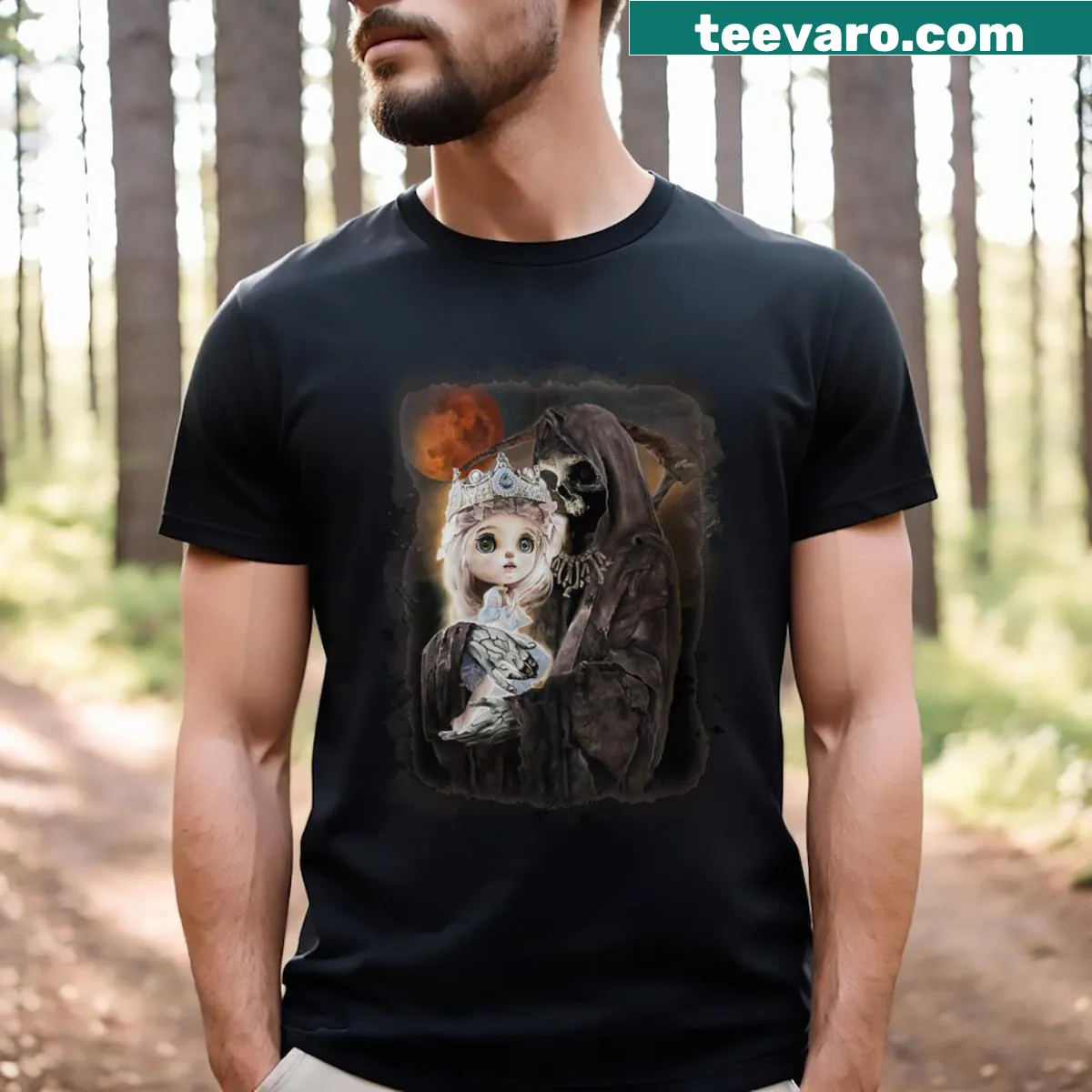 Illustrated Little Princess t-shirt with playful typography and whimsical design — on a men's t-shirt