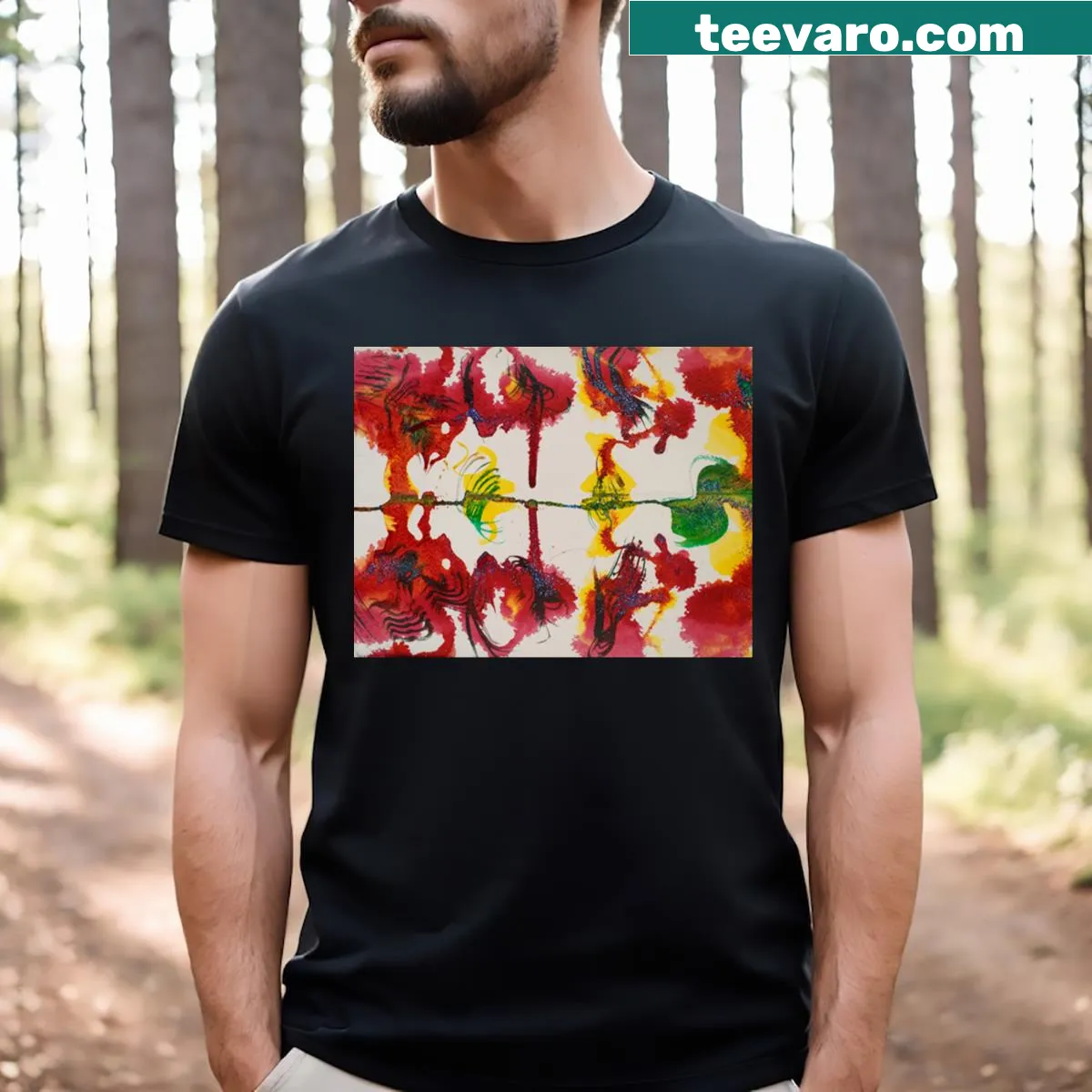 Playful typography design celebrating colors on T-shirt — on a men's t-shirt