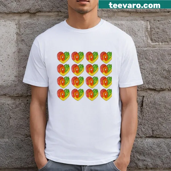 Heart shadow pattern T-shirt expressing love in a stylish design