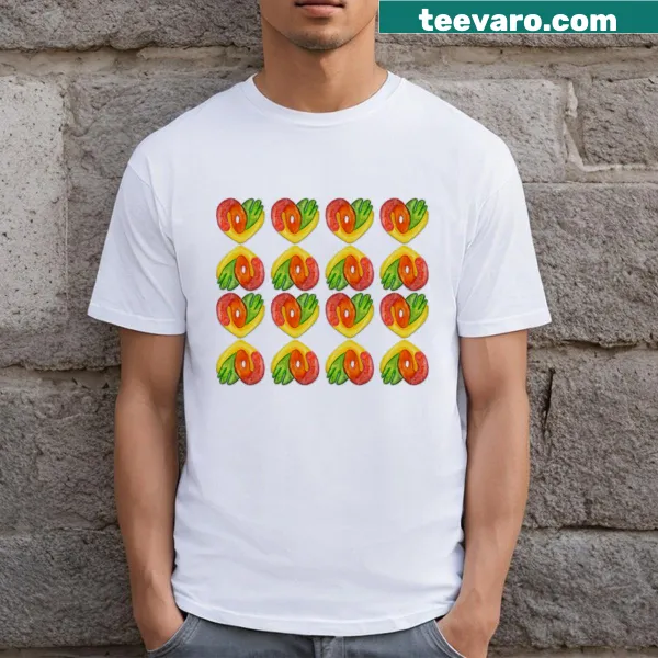 Love In Heart Shadow Pattern t-shirt with creative typography