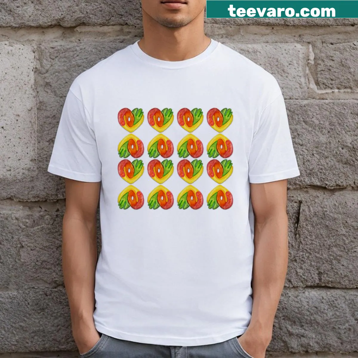Love In Heart Shadow Pattern t-shirt with creative typography — on a men's t-shirt