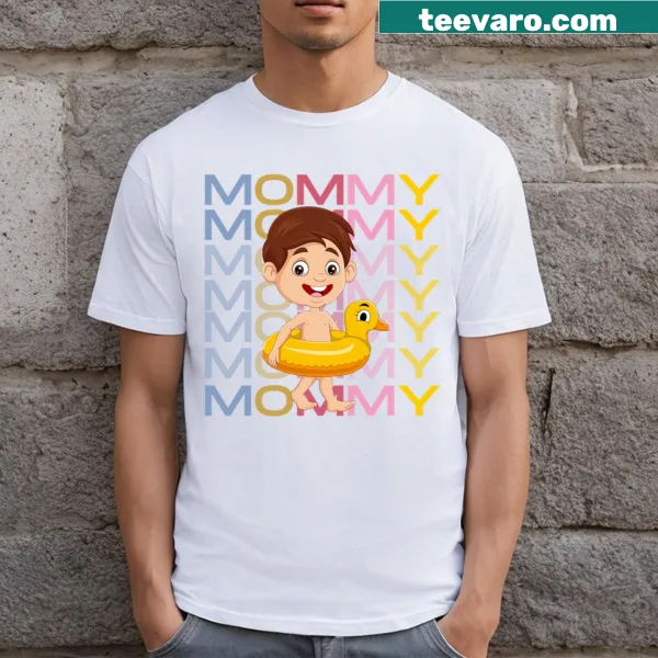 Playful T-shirt with a cartoon bunny and duck floater design