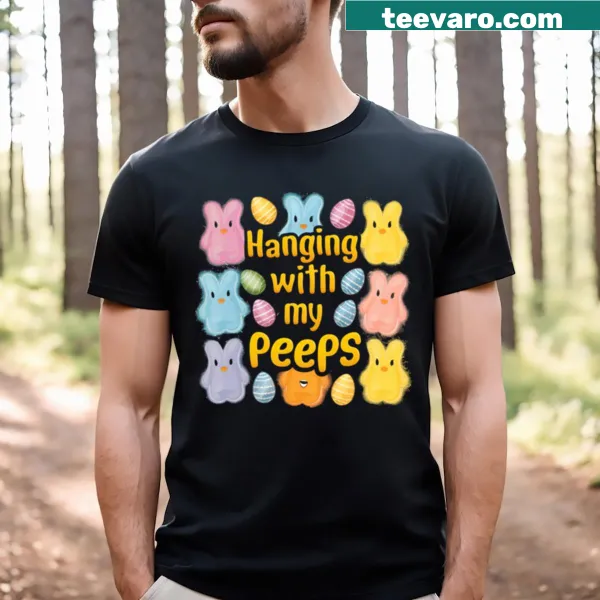 Cartoon graphic of Peeps with the text 'Hanging With My Peeps'