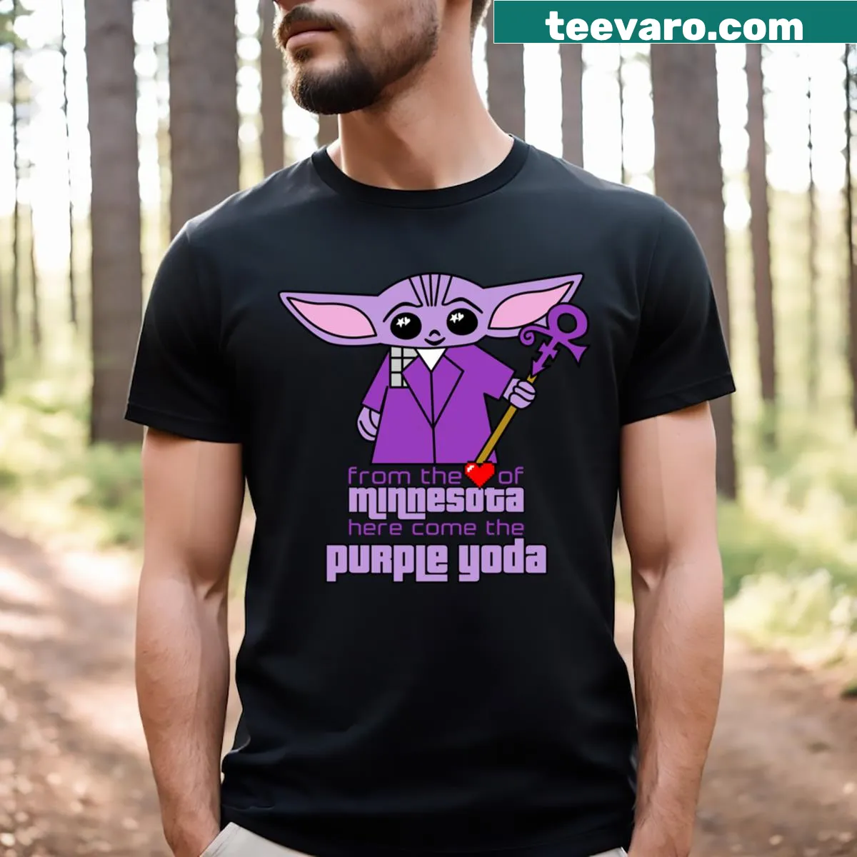Typography-focused Purple Genius t-shirt with an inspirational message — on a men's t-shirt