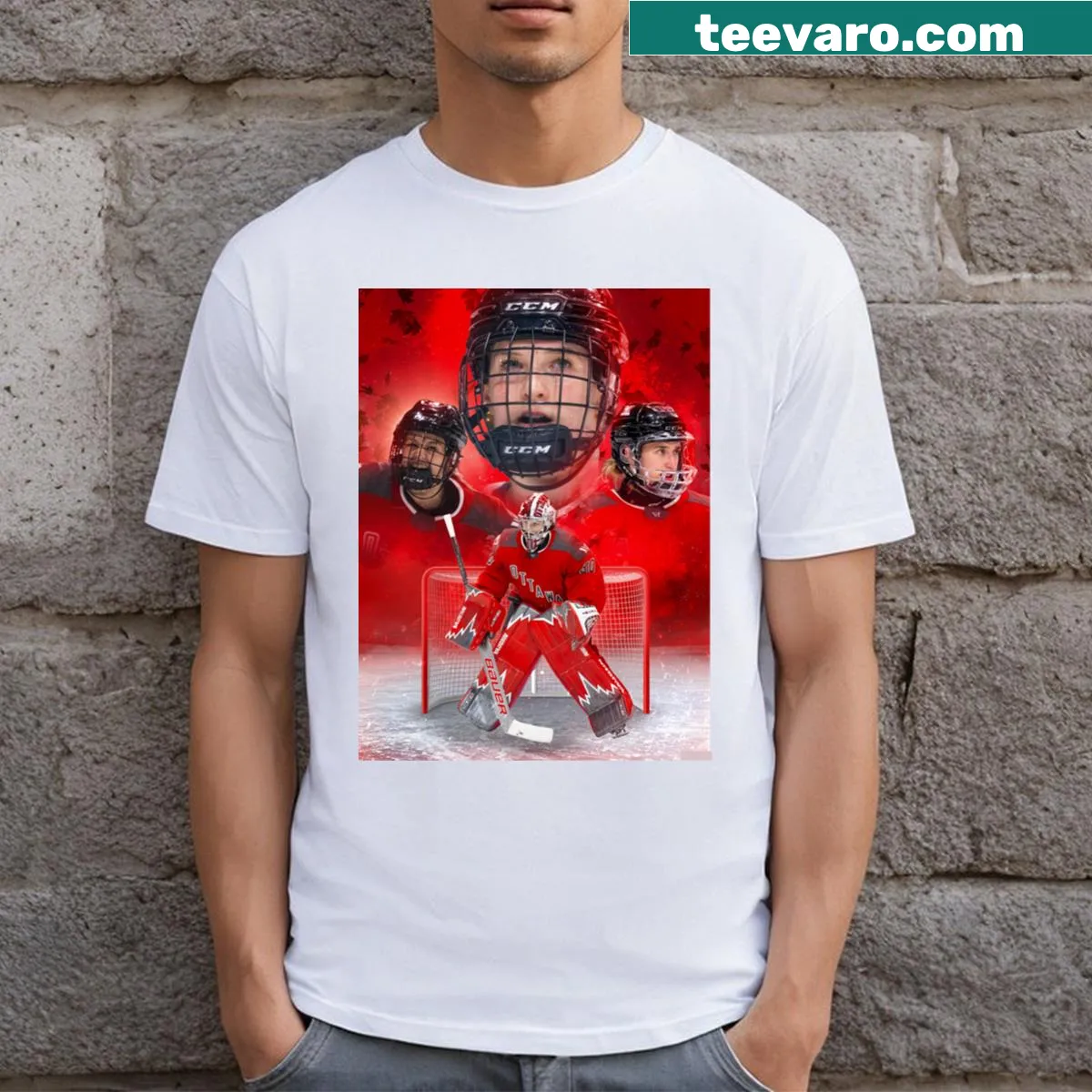 PWHL Ottawa team graphic on a T-shirt — on a men's t-shirt