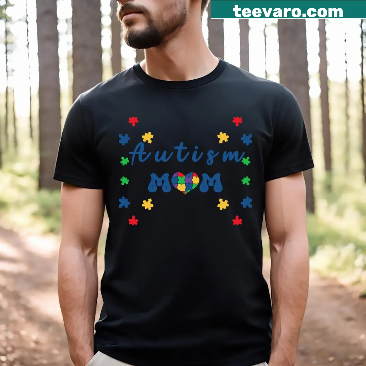 Retro t-shirt celebrating autism moms with a meaningful message. — on a men's t-shirt